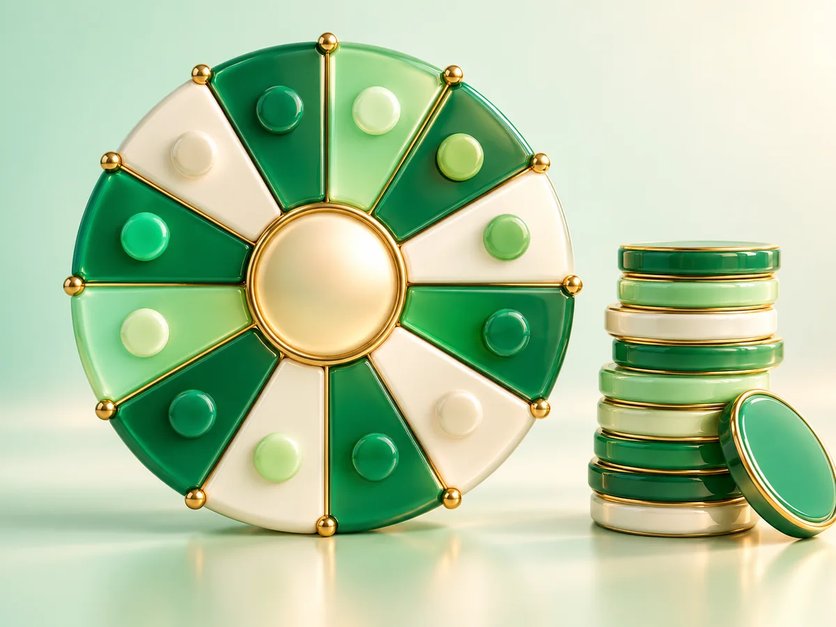 3D emerald clay calculator and calendar with subscription tokens